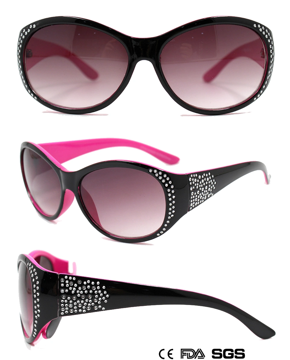 Plastic Light Weight High Quality Diamond Lady Sunglasses (M10989)