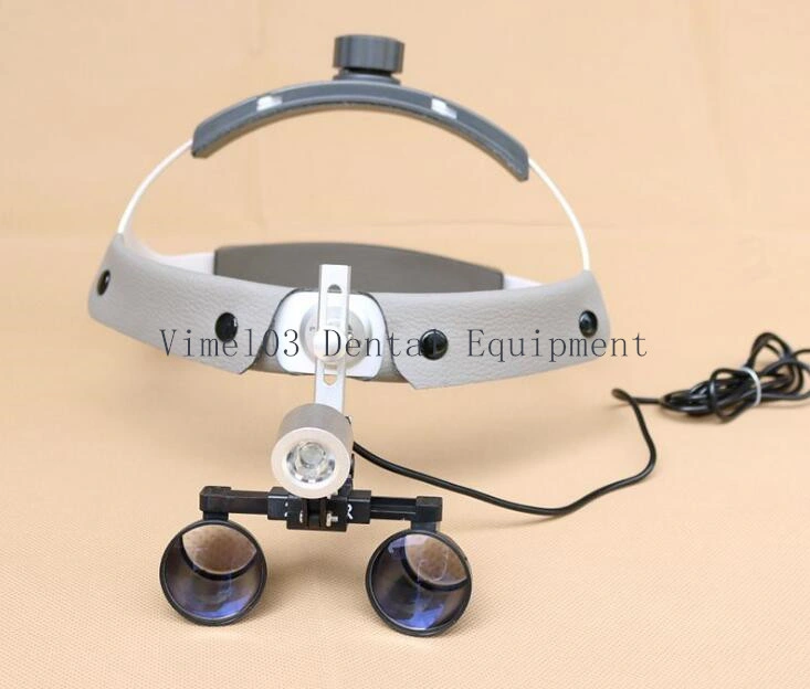 Dental LED Headlight Lamp 3.5X Binocular Loupe Magnifier Glasses 420mm