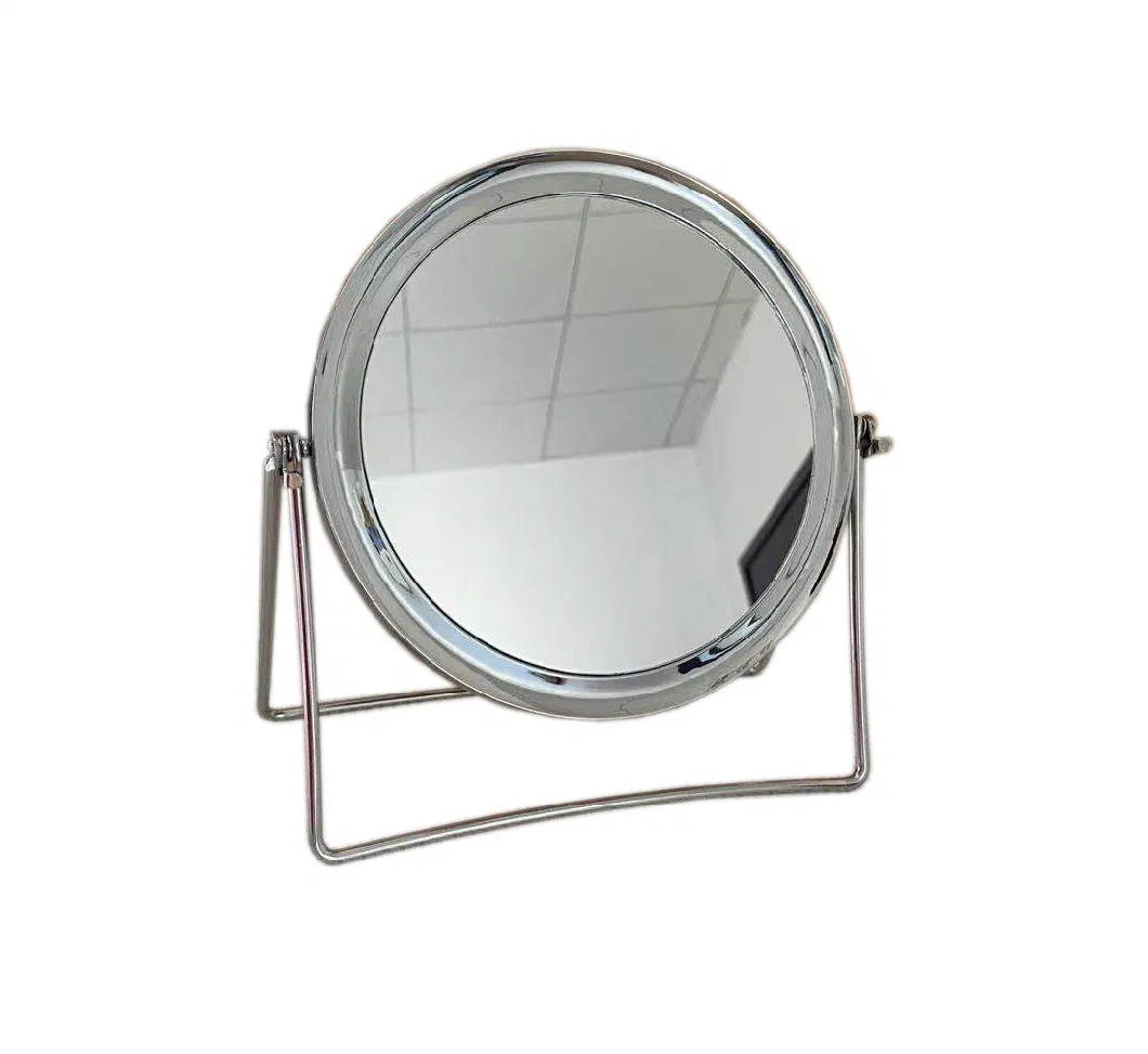 Household Stainless Steel Stand Makeup Magnifying Table Mirror Plastic Surface Galvanization Mirror Cosmetic Mirror Bathroom Mirror