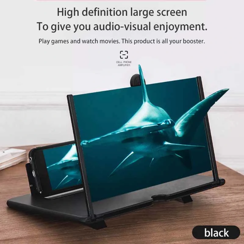 12inch Pull Type Folding Cell Phone Screen Amplifier with HD Eyes Protection Display for Smartphone