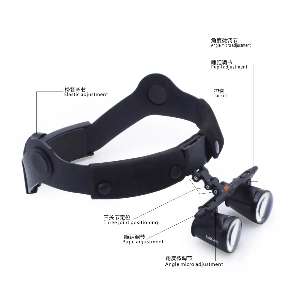 Headband 3.0X Dental Loupes Binocular Magnifier with LED Headlight [Battery Included] Td3.0X