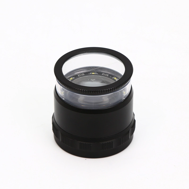 10X LED Ring Lamp Jewelry Magnifying Glass Dome Measuring Loupe