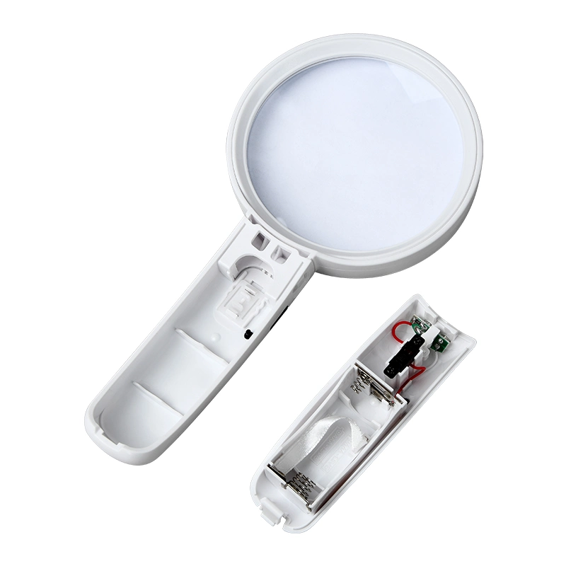 Interchangeable 5X/10X Handheld Magnifier 2 LED Magnifying Glass (BM-BG2014)