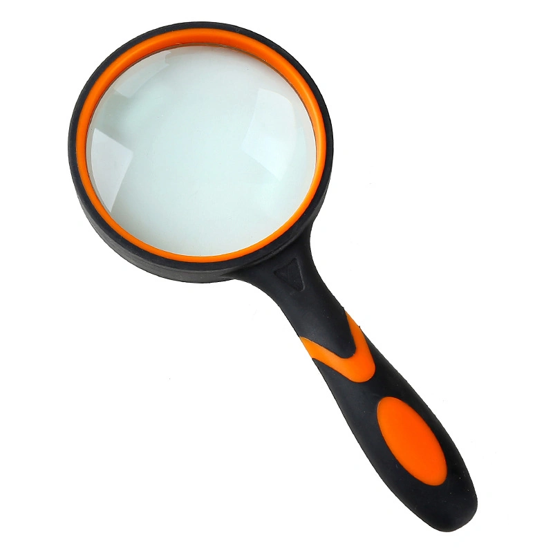 Handheld Simple Shatterproof Non-Slip Rubber Handle Magnifying Glass Magnifier for Kids Reading