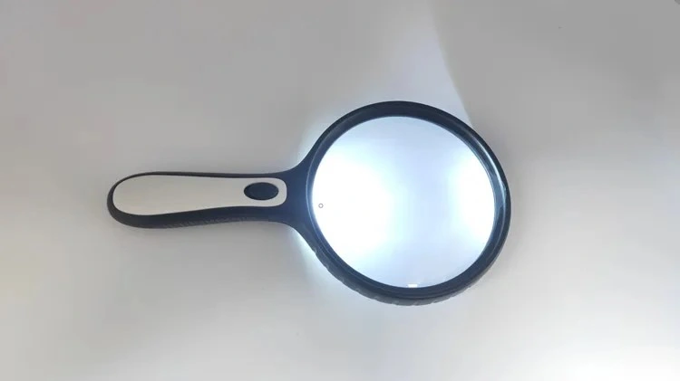 New Large Handheld Reading 4 LED Lights Optical Len Magnifying Glass