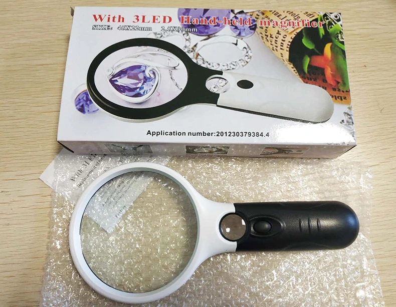 2.5X LED Racket Handheld Reading Magnifying Glass