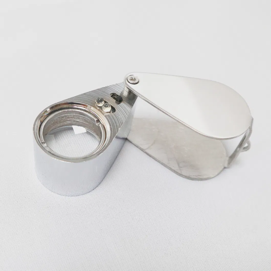 with 2 LED Lights, 30X High-Definition Full-Metal Foldable Jewelry Magnifier Glass Mg21007