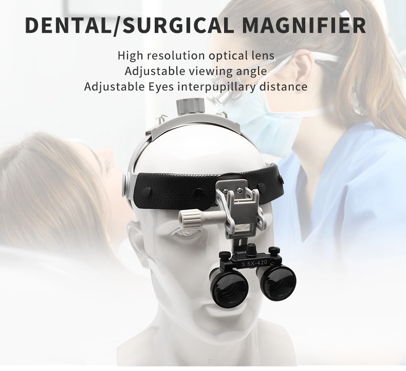 Head Band Dental Loupes 3.5X Medical Magnifier Binocular Glass