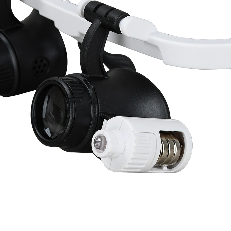 Magnifier 6X 10X 25X LED Illumination Double Eyes Jewelry Magnifying Loupe Eyeglass Repair Tools (BM-MG3033)