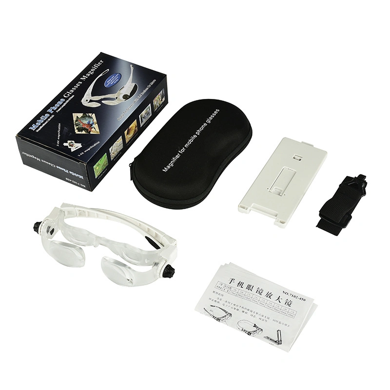 Zoom Mobile Phone Eyeglass Magnifying Glass with Holder Magnifier