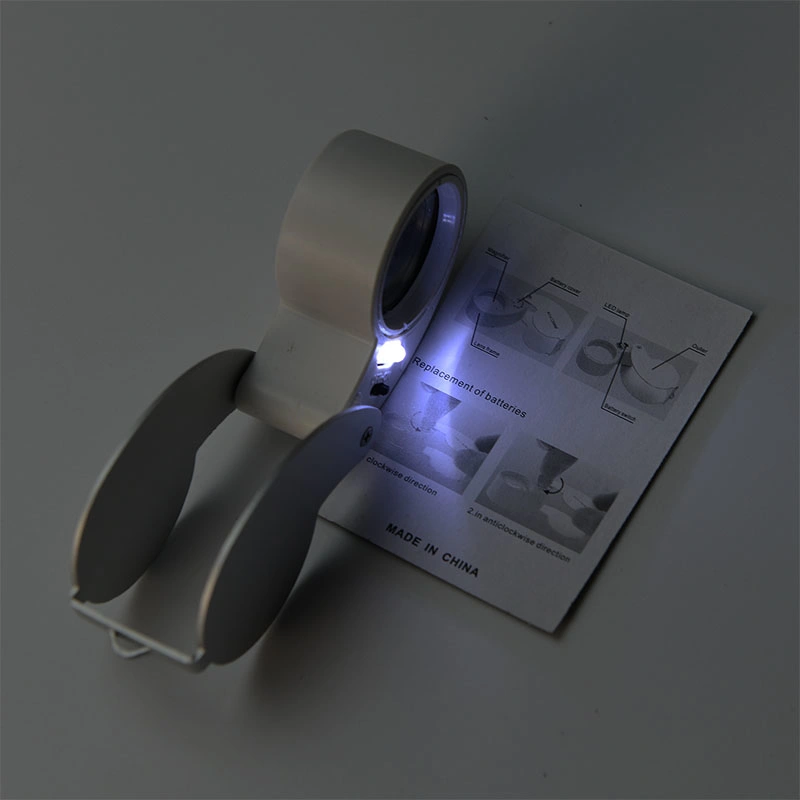 LED Folding Jewelry Magnifying Glass Aluminum Alloy Plastic Acrylic Optical Lens Magnifier