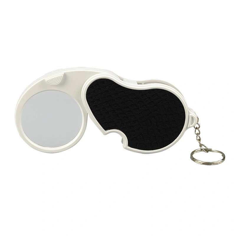 Rotatable Keychain Folding Pocket Portable Key Chain Magnifying Glass Jewelry Loupe Magnifier