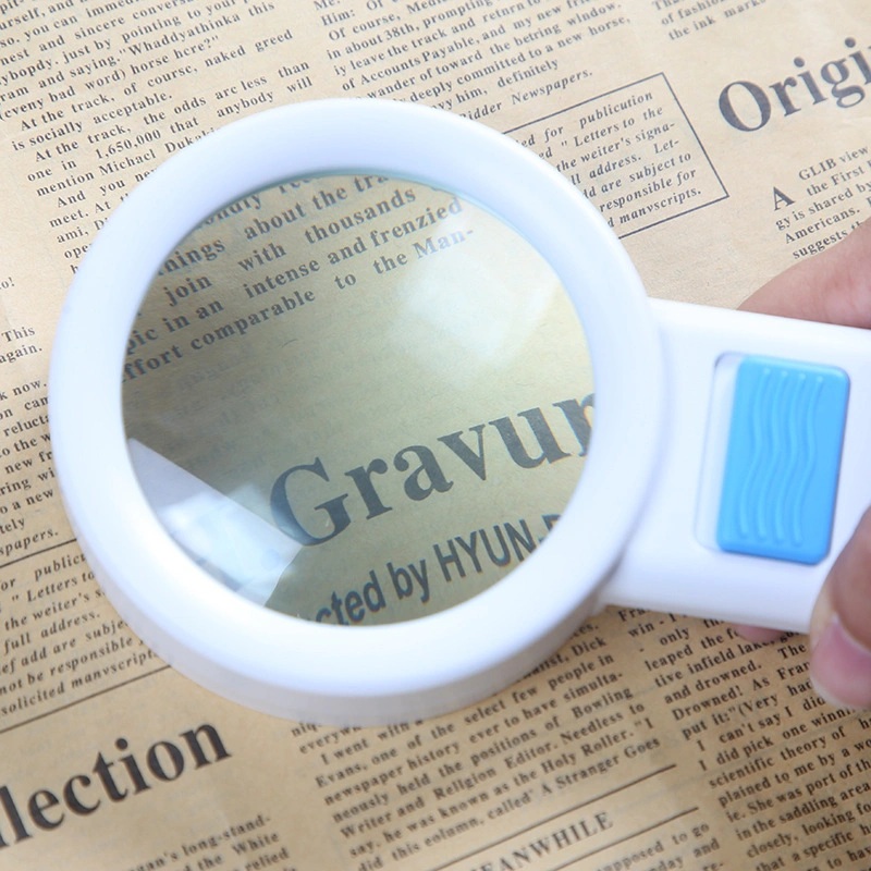 Factory New Double Lens 10X Handheld Magnifying Glass with LED Light for Reading Inspection High Power Magnifier