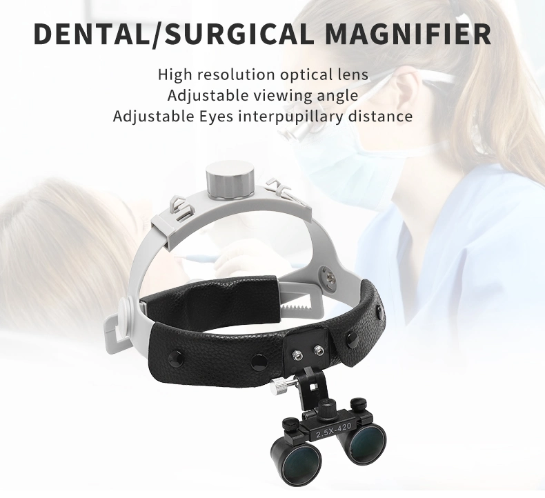 Dental 2.5X Loupe for Dental Clinic Headband Magnifying Head Loupes Surgical Magnifier Glass