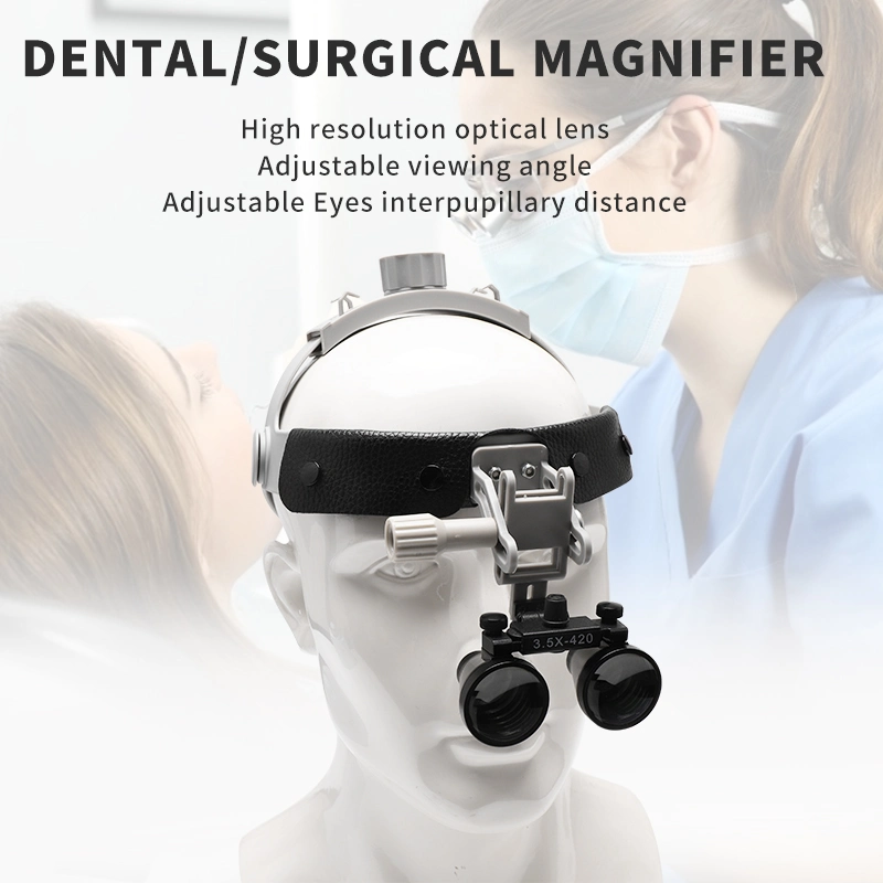 Dental Binocular Magnifier 3.5X Optical Glass Ultra-Light Headband Magnifying Glass