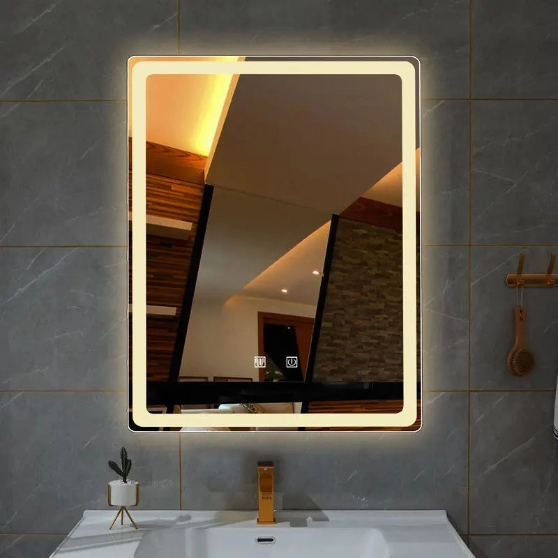 New Design Bathroom Fog Less Smart LED Mirror Touch Screen Waterproof LED Vanity Makeup Mirror for Hotel