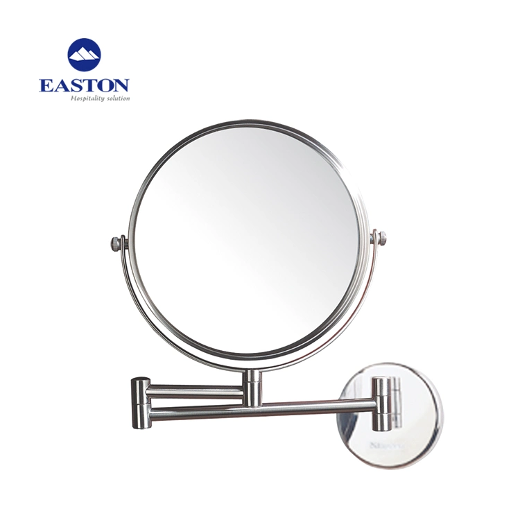 Metal Chrome Finish Round Magnifying Mirror for Hotel Room