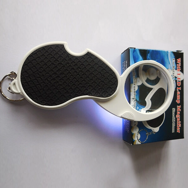 Rotatable Keychain Folding Pocket Portable Key Chain Magnifying Glass Jewelry Loupe Magnifier