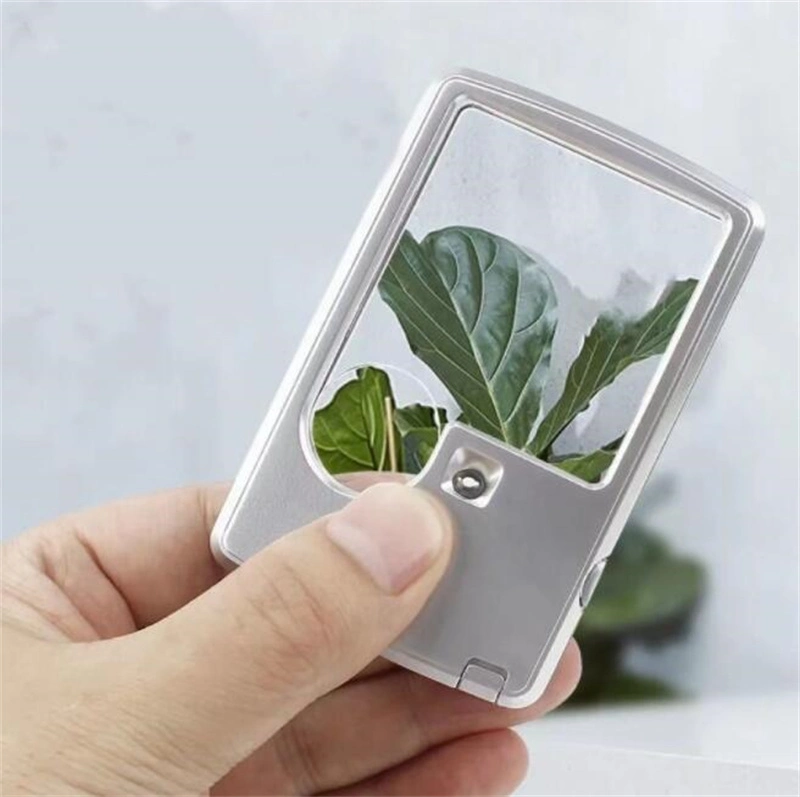 Portable 3X 6X LED Mini Square Credit Card Magnifying Glass