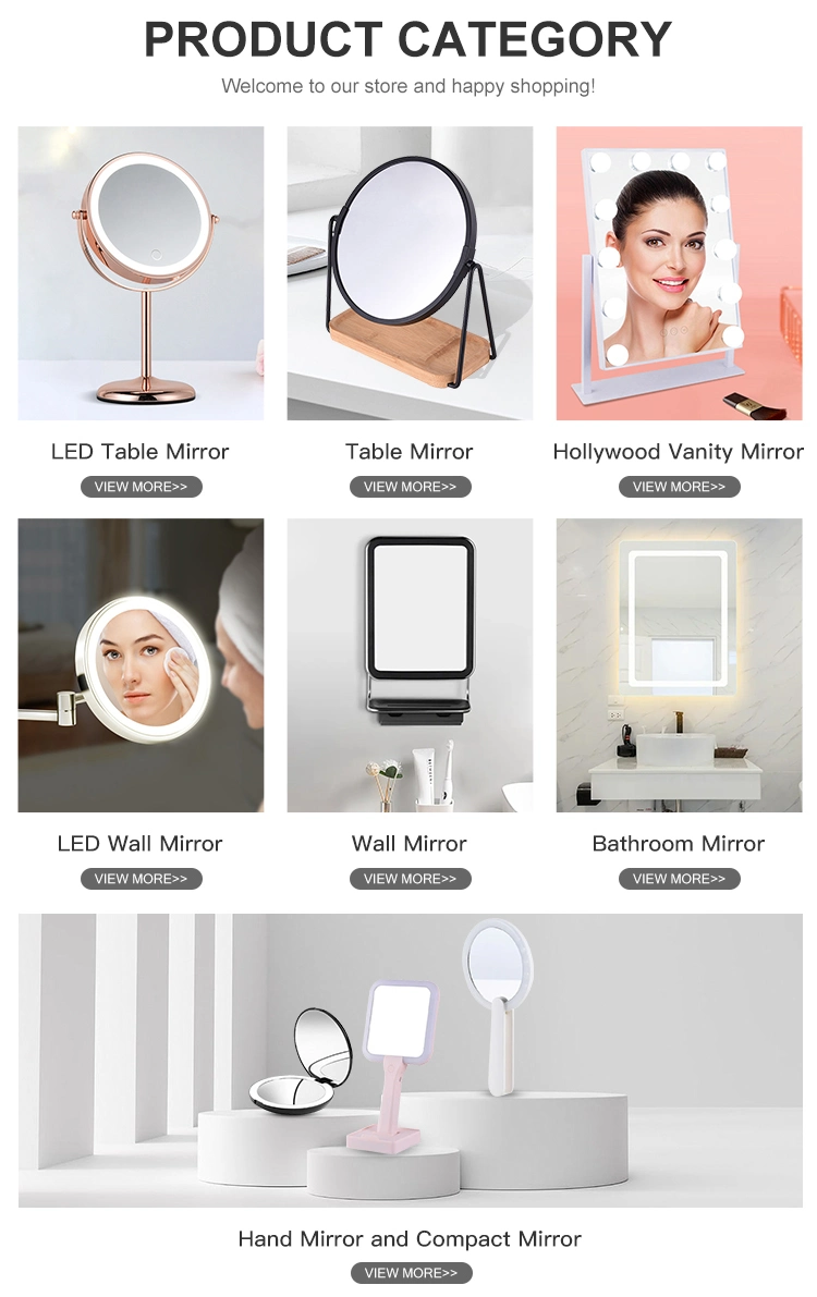 Tabletop 1X 2X Magnifying Double Sides Rectangular Metal Makeup Mirror