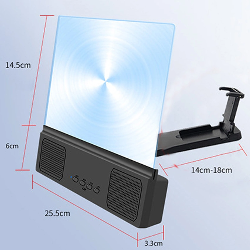 12inch 3D Phone Screen Magnifier with Wireless Speaker Cell Phone Amplifier with Foldable Holder Stand