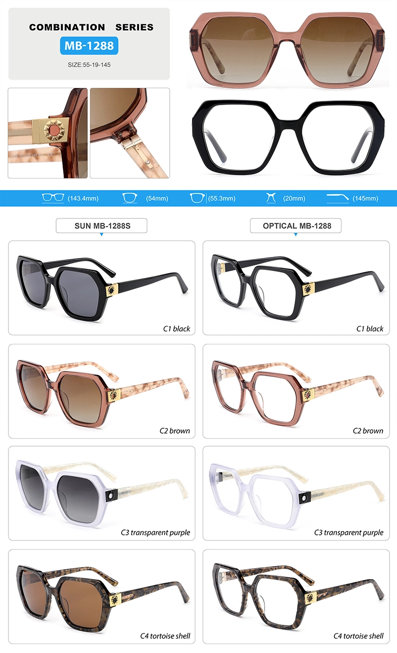 Oversize Shape Full Frame Acetate Quickly Shipping Hot Sell Optical Glasses