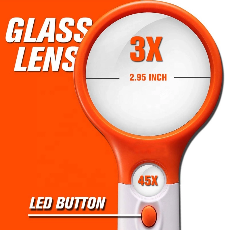 Basic Customization 2.95&prime;&prime; Large LED Handheld Magnifier Reading Magnifying Glass