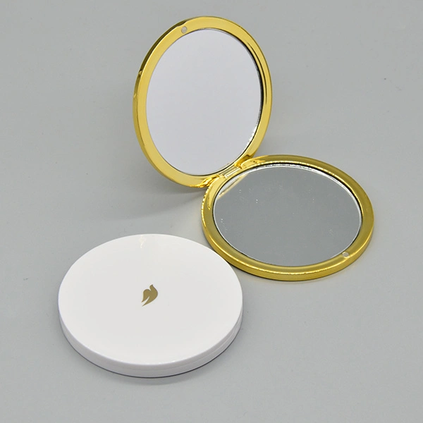 Promotional Portable Plastic Magnifying Compact Mirror Pocket Mirror with Magnet Closure