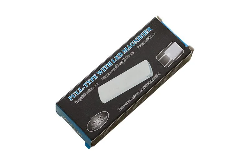 Pocket Card Acrylic Square Pocket Magnifier with Pull LED Lighting