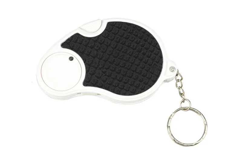 LED Light Rotatable Keychain Jewelry Loupe Magnifying Glass