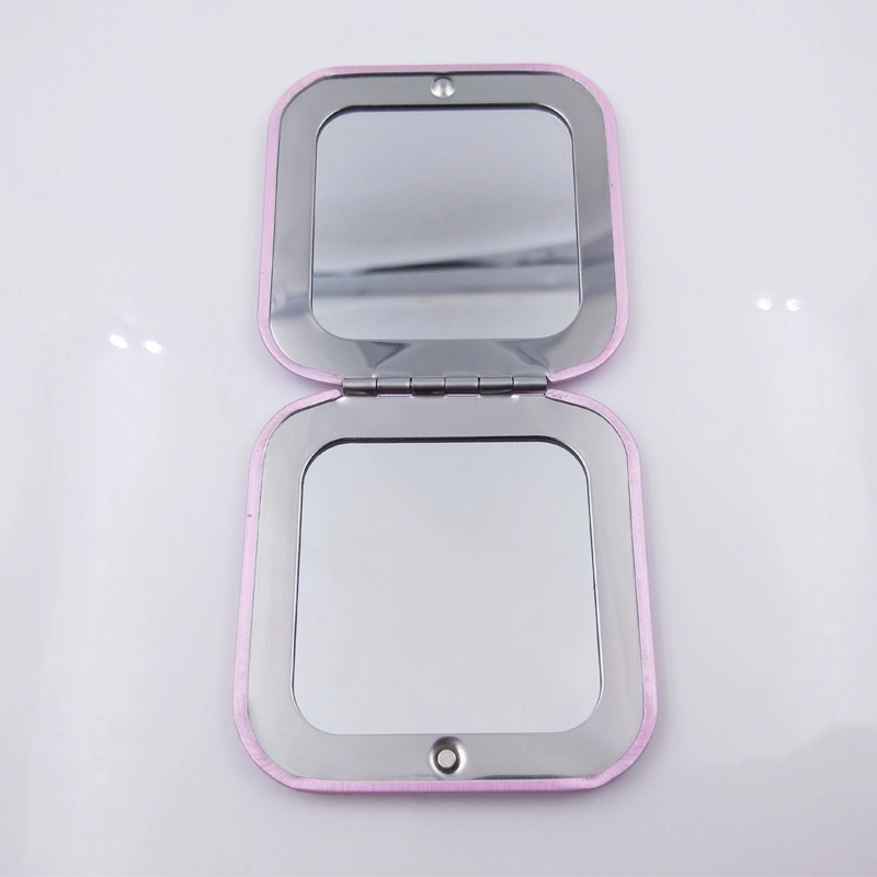 Aluminum Square Pocket Mirror Personalized Folding Magnifying Makeup Mirror