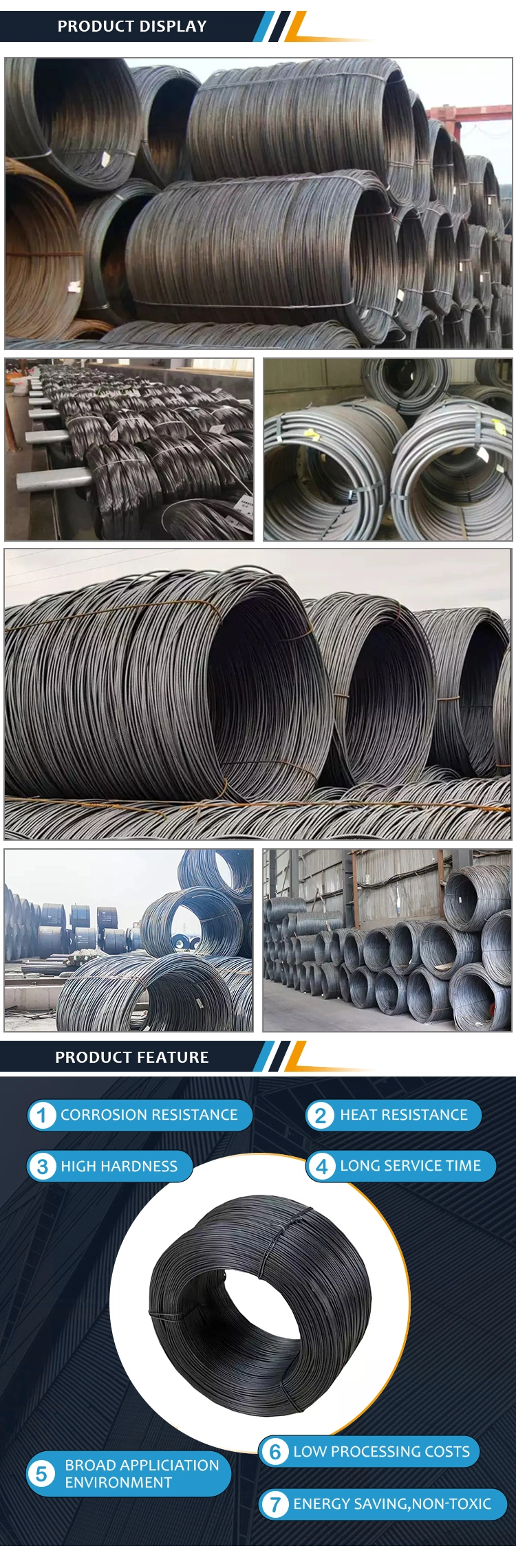SAE 1008 Q195 SAE1008 Carbon Steel Wire Rod 5.5mm 6.5mm Hot Rolled Wire Rod