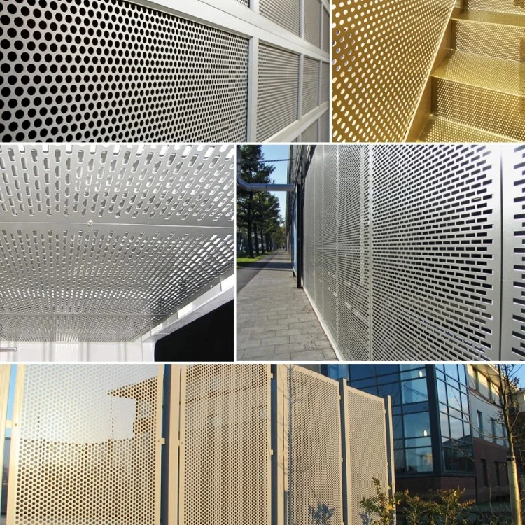 Round Hole Perforated Sheet Metal Panels Corrosion Resistance Metal