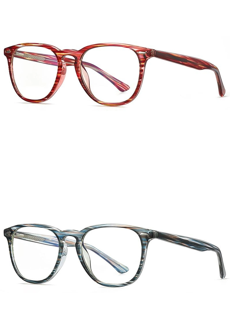 Round Shape Frame with Metal Printing Color Stock Tr90 Women Optical Frames