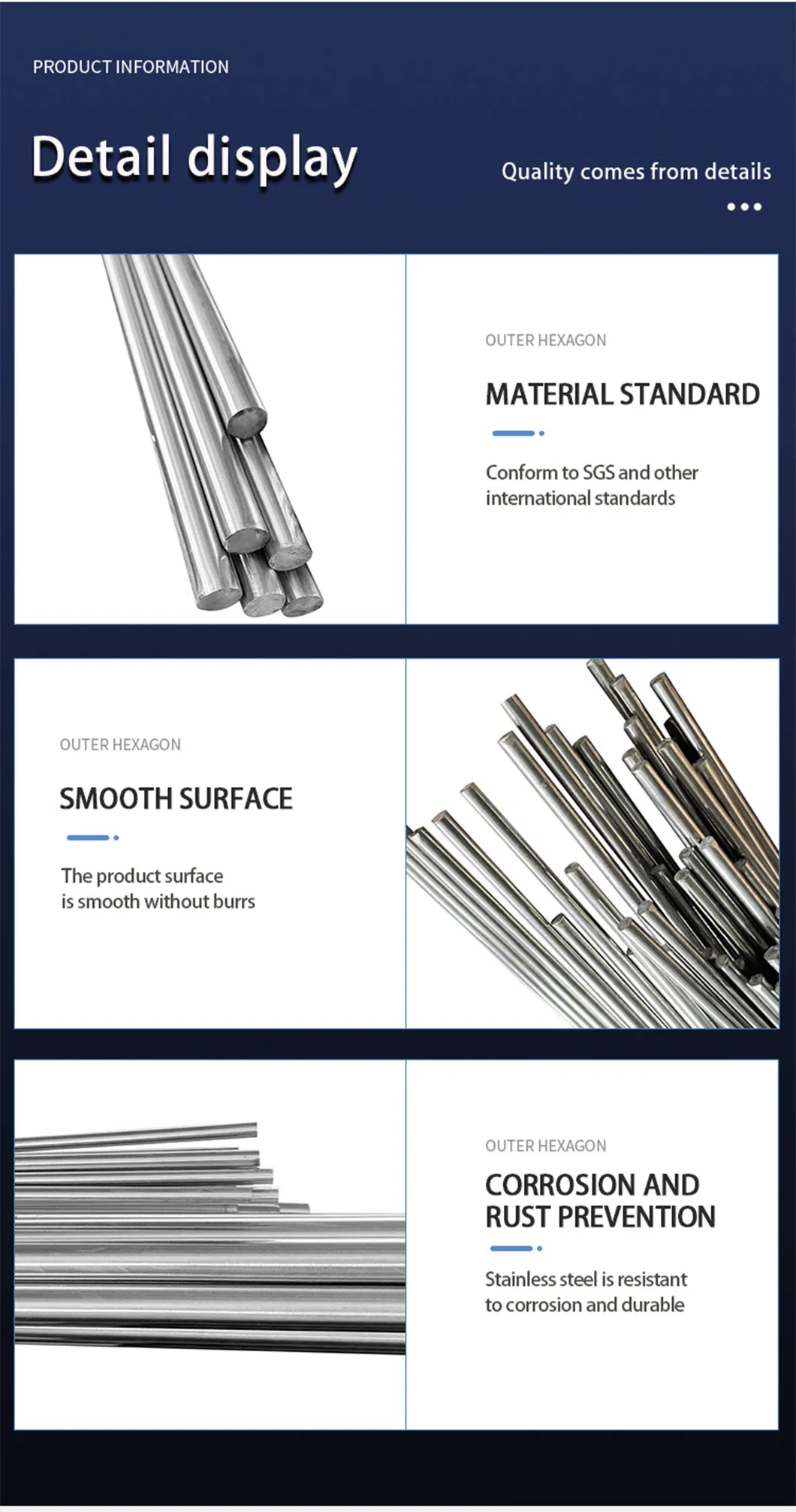 Factory Price JIS SUS201 301 304 304L 430 Stainless Steel Round Bar