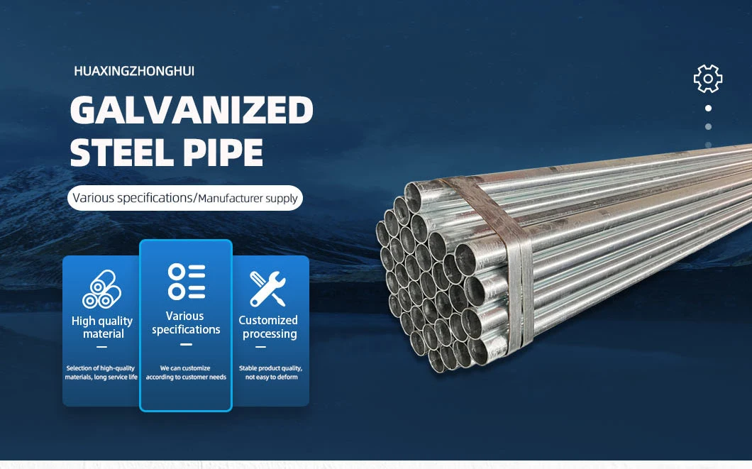 ASTM A36 S355 Gi Hollow Section Square/Round Steel Pipes Galvanized Round G. I Tube