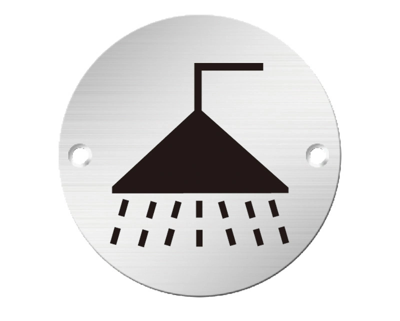 Round Shape Stainless Steel Shower Washroom Sign Plate