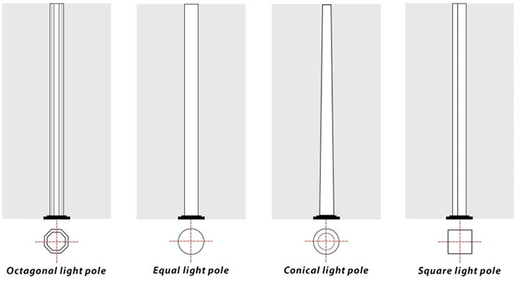 Single Double Arm Steel Galvanized Metal Lighting CCTV Camera Traffic Light Signal Pole