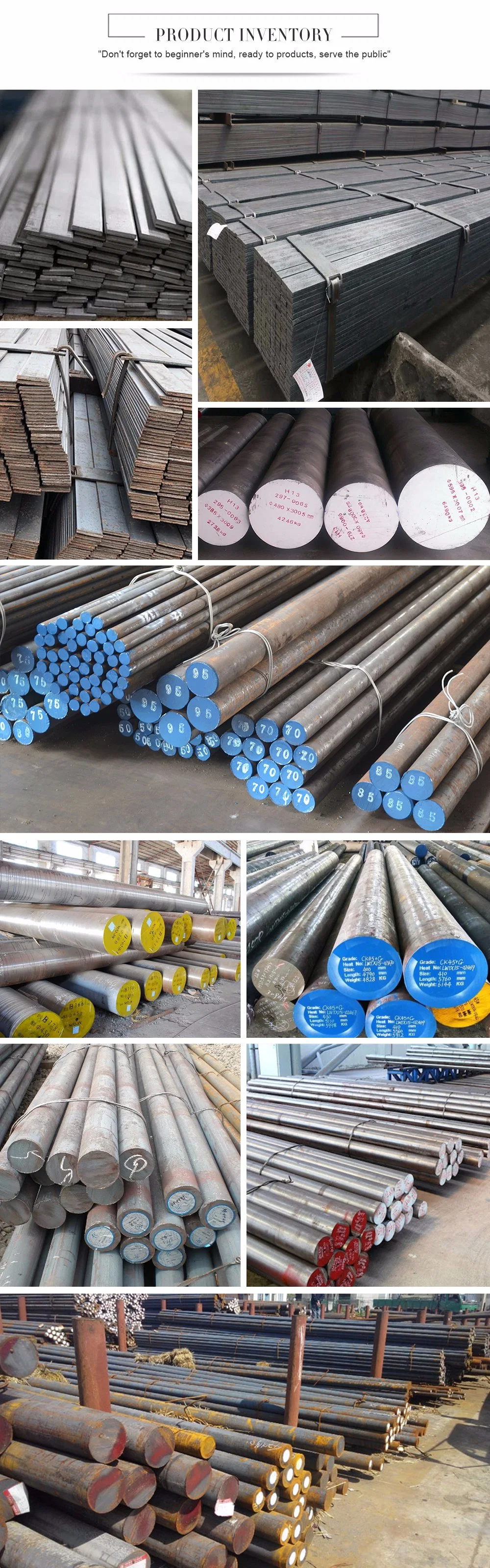 China Supplier 140mm 1045 St52 Billets Mild Carbon Steel Round Bar