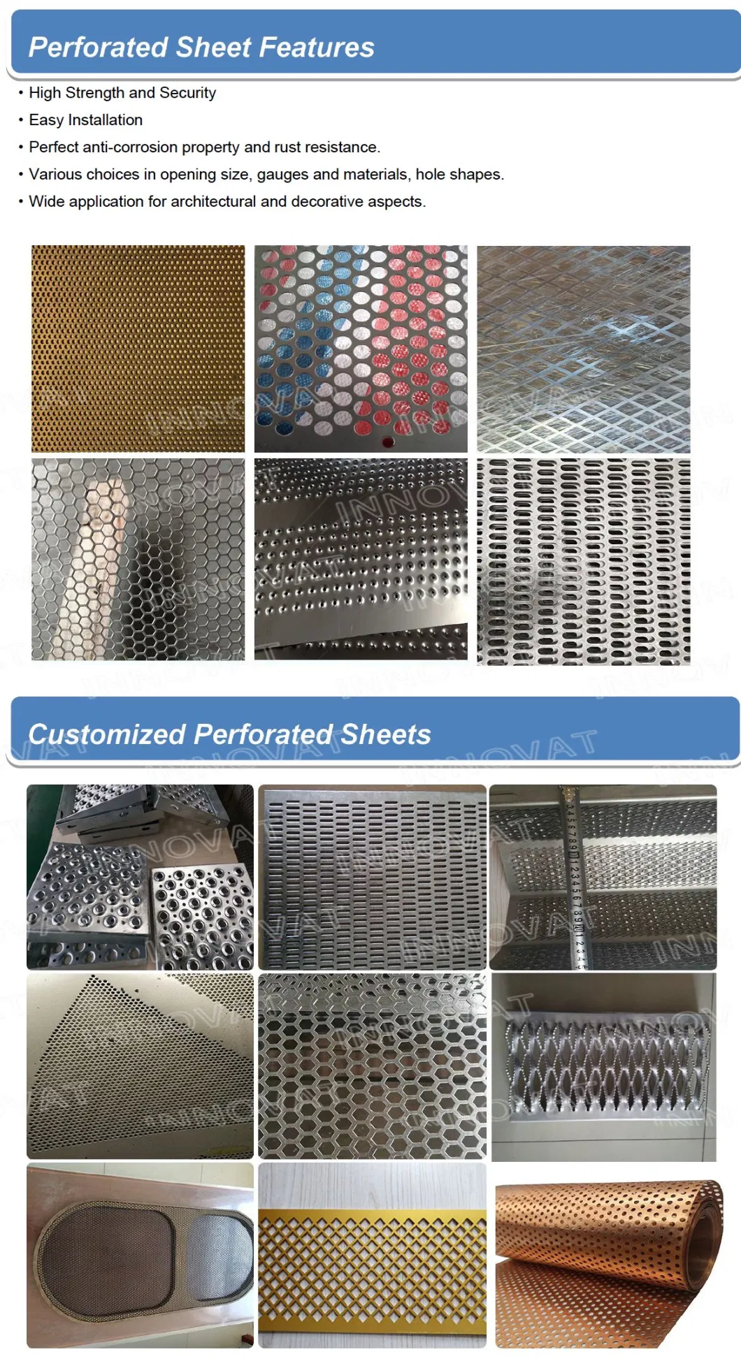 Stainless Perforated Metal Sheet Panel Carbon Round Hole Punched Stamping Metal Plate for Loud Speaker/Hammer Mill Screendecorative Perforated Sheet Metal Panel