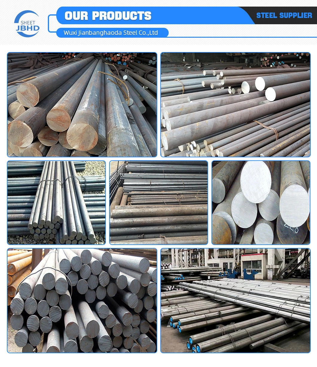 Wholesale Hot Rolled 6mm 8mm 9mm 16mm 25mm 50mm 65mm Q215, Q275, Q195, Q235, Q345, 65mn Black Carbon Alloy Round Bars Steel Bar