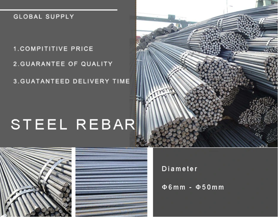 6mm 8mm 12mm 20mm 40mm B500b Steel Rebars Building Material Deformed Steel Bars Wire Rod