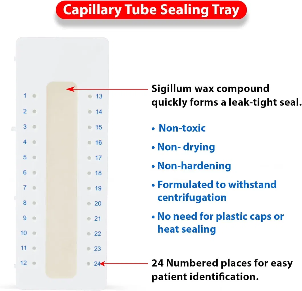 Laboratory Medical Use Sealing Wax Plate 24 Holes Wax Seal Plate for Closing Haematocrit Capillary Tubes