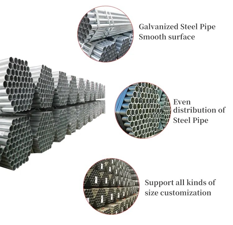Q195 Low Carbon Steel Hot DIP Galvanized Coating Round Tube Ms Gi Hollow Section Steel Pipe