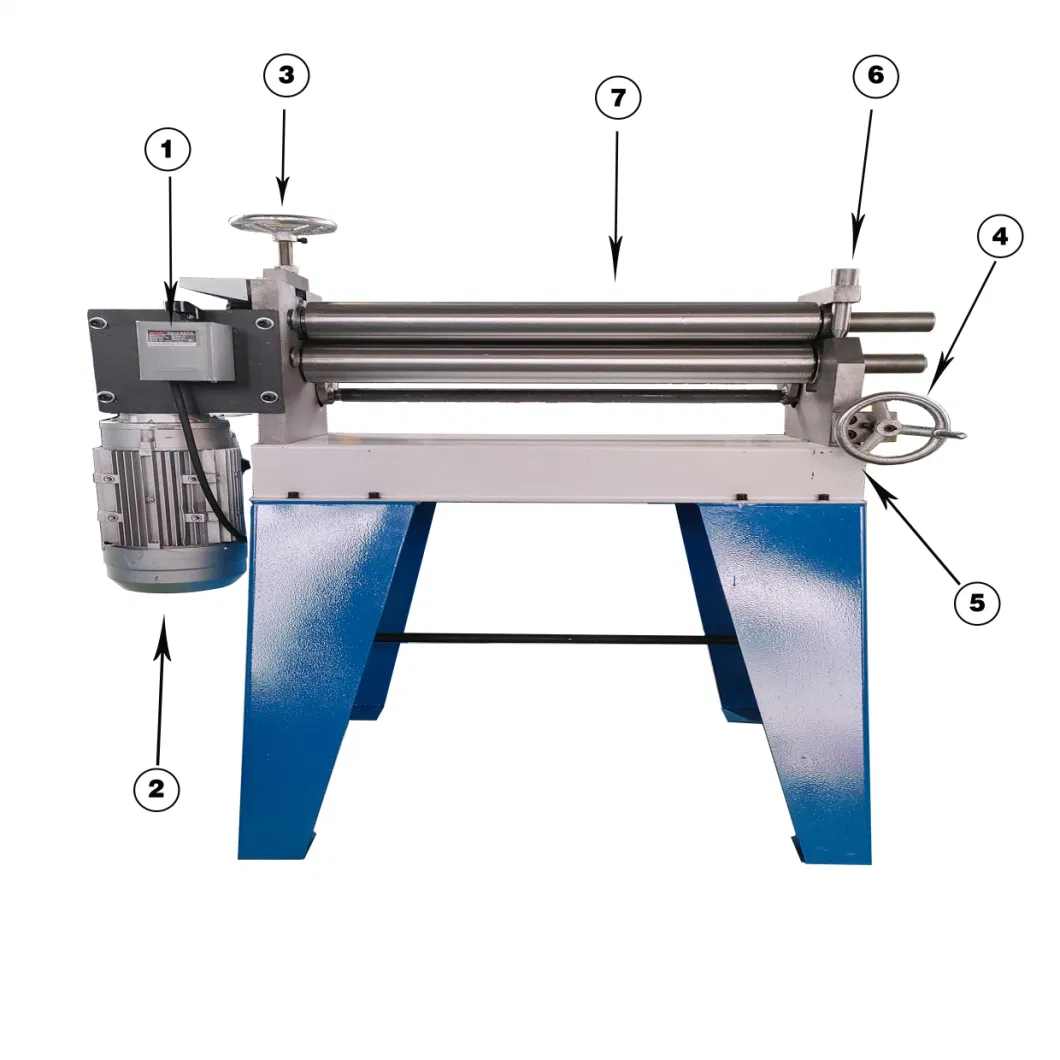 HVAC Electric Metal Sheet Asymmetrical Rolling Machine /Round Duct Sheet Bending Machine