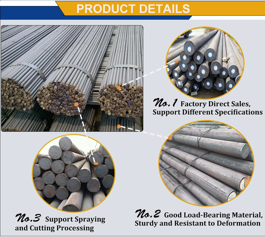 Support Customization Wholesale Factory Price Cast Iron S45c, Ck45, Q235 Q355 Carbon Steel Round Bar