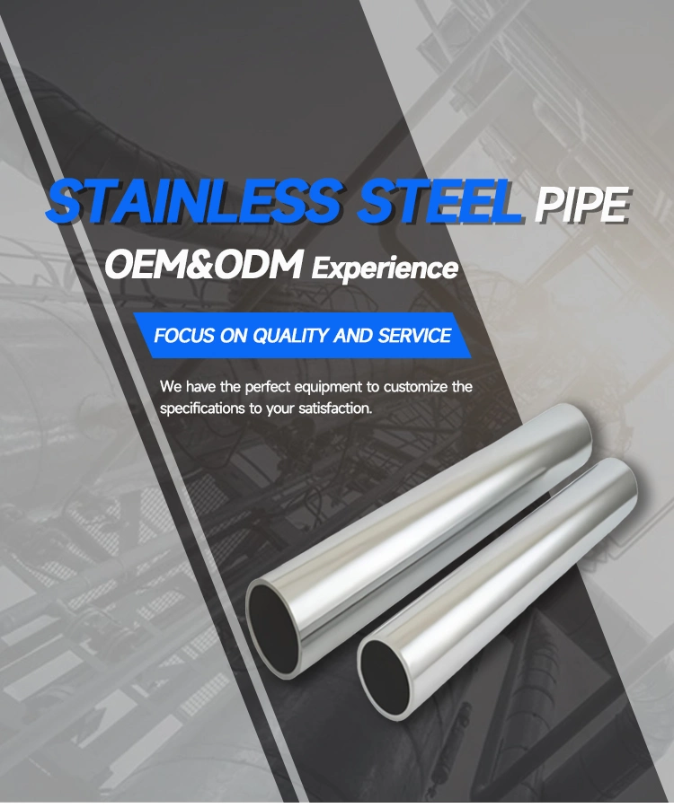 16 Gauge 304 Stainless Steel Welded Pipe Tube with Polished Surface