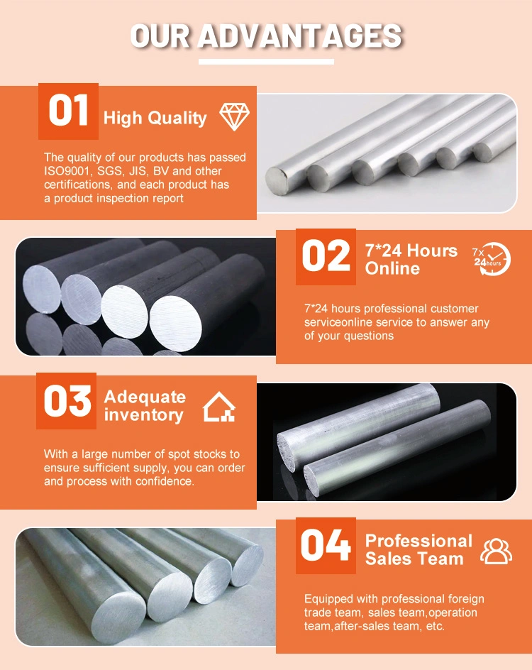 Aluminum Bar 6063 6061 Alloy Rod Aluminum Round Bar in Stock