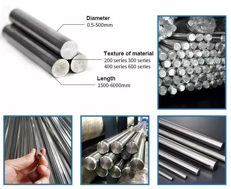 AISI ASTM JIS 304 316 316L Stainless Steel Round Rod Bar 6000mm 12000mm for Building Materials