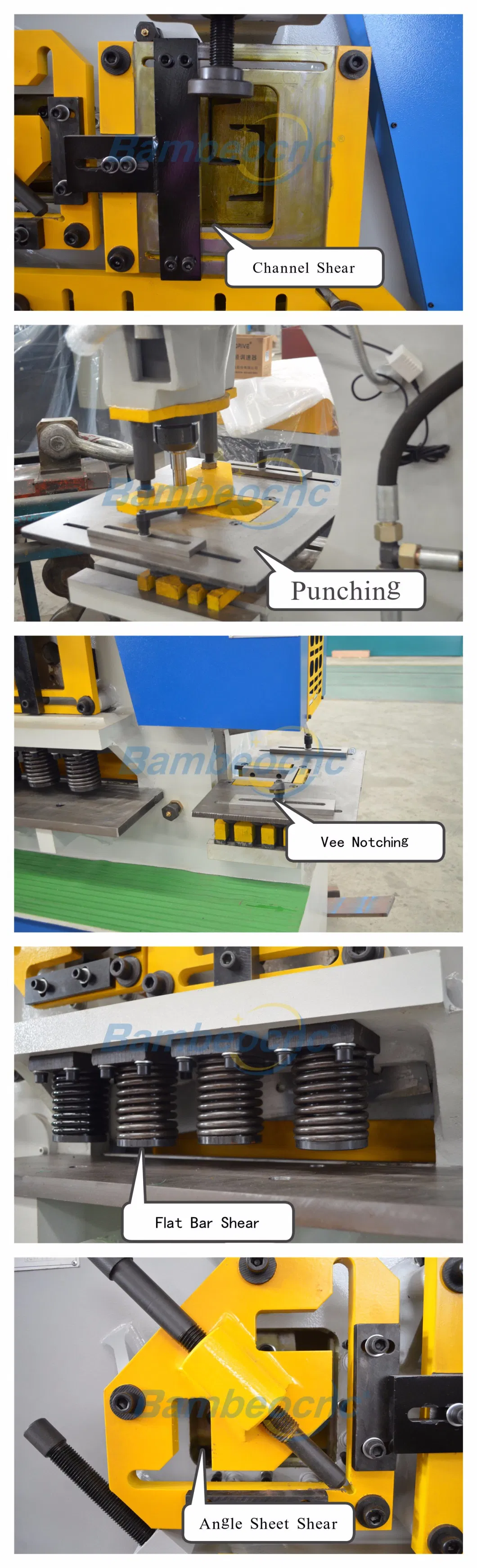 90t Small Plate Angle Steel Circle Bar Notching Angle Hydraulic Iron Worker Machine